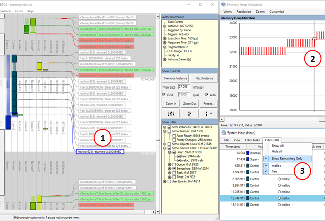 Tracealyzer 3.1 memory Leak Detection