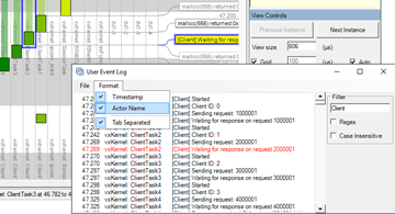 Tracealyzer für Wind River VxWorks - User Event Log